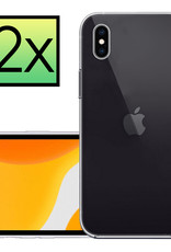 NoXx Hoes voor iPhone Xs Max Hoesje Back Cover Siliconen Case Hoes - Zwart - 2x