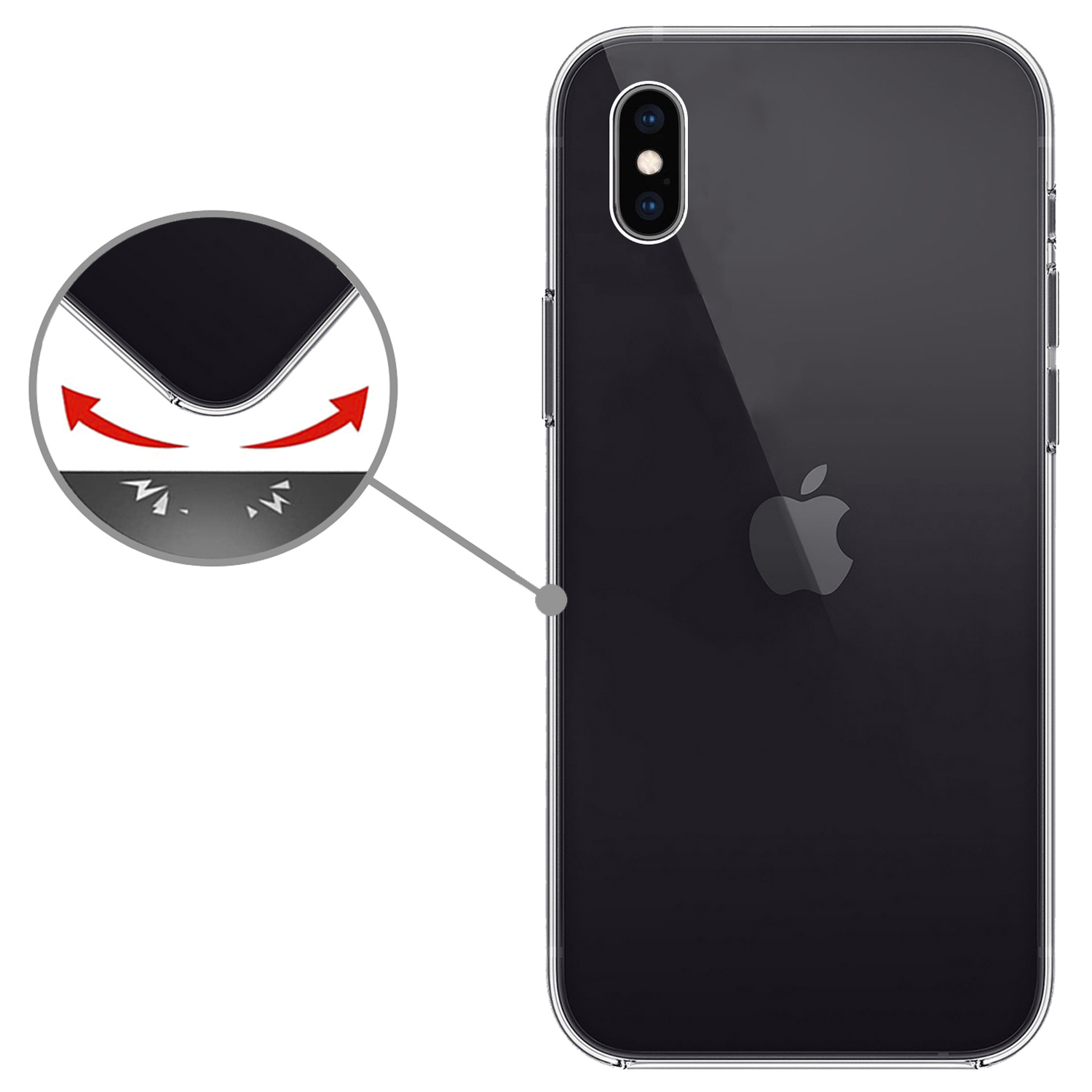 Nomfy Hoesje Geschikt voor iPhone Xs Max Hoesje Siliconen Cover Case - Hoes Geschikt voor iPhone Xs Max Hoes Back Case - Transparant