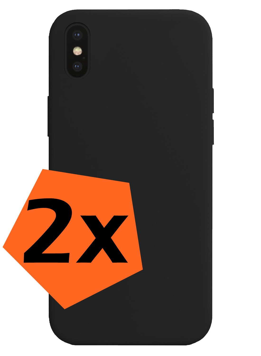 Nomfy Hoesje Geschikt voor iPhone Xs Max Hoesje Siliconen Cover Case - Hoes Geschikt voor iPhone Xs Max Hoes Back Case - 2-PACK - Zwart