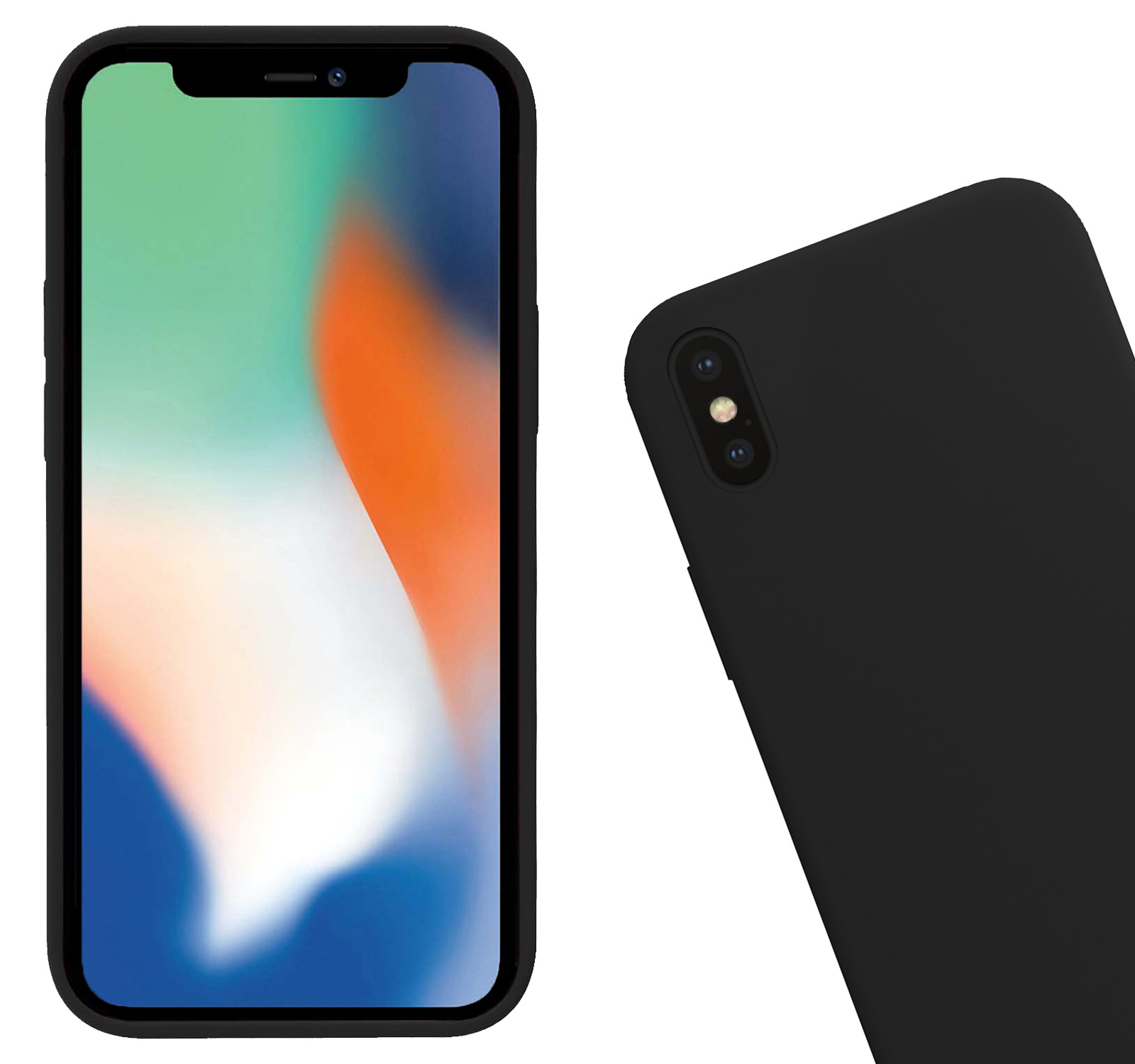 Nomfy Hoesje Geschikt voor iPhone Xs Max Hoesje Siliconen Cover Case - Hoes Geschikt voor iPhone Xs Max Hoes Back Case - 2-PACK - Zwart