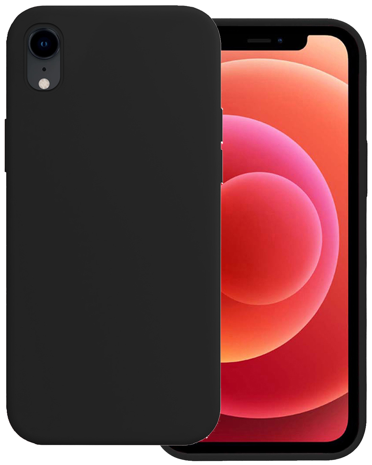 BASEY. Hoes Geschikt voor iPhone XR Hoesje Siliconen Back Cover Case - Hoesje Geschikt voor iPhone XR Hoes Cover Hoesje - Zwart