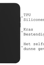 BASEY. Hoes Geschikt voor iPhone XR Hoesje Siliconen Back Cover Case - Hoesje Geschikt voor iPhone XR Hoes Cover Hoesje - Zwart - 2 Stuks
