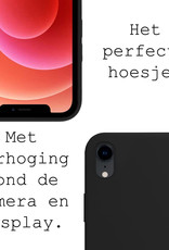 BASEY. Hoes Geschikt voor iPhone XR Hoesje Siliconen Back Cover Case - Hoesje Geschikt voor iPhone XR Hoes Cover Hoesje - Zwart - 2 Stuks