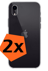 Nomfy Hoesje Geschikt voor iPhone XR Hoesje Siliconen Cover Case - Hoes Geschikt voor iPhone XR Hoes Back Case - 2-PACK - Transparant