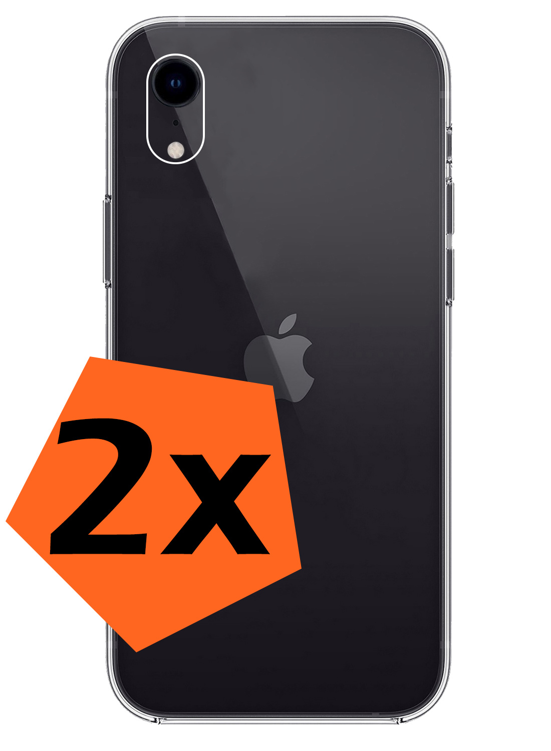 Nomfy Hoesje Geschikt voor iPhone XR Hoesje Siliconen Cover Case - Hoes Geschikt voor iPhone XR Hoes Back Case - 2-PACK - Transparant