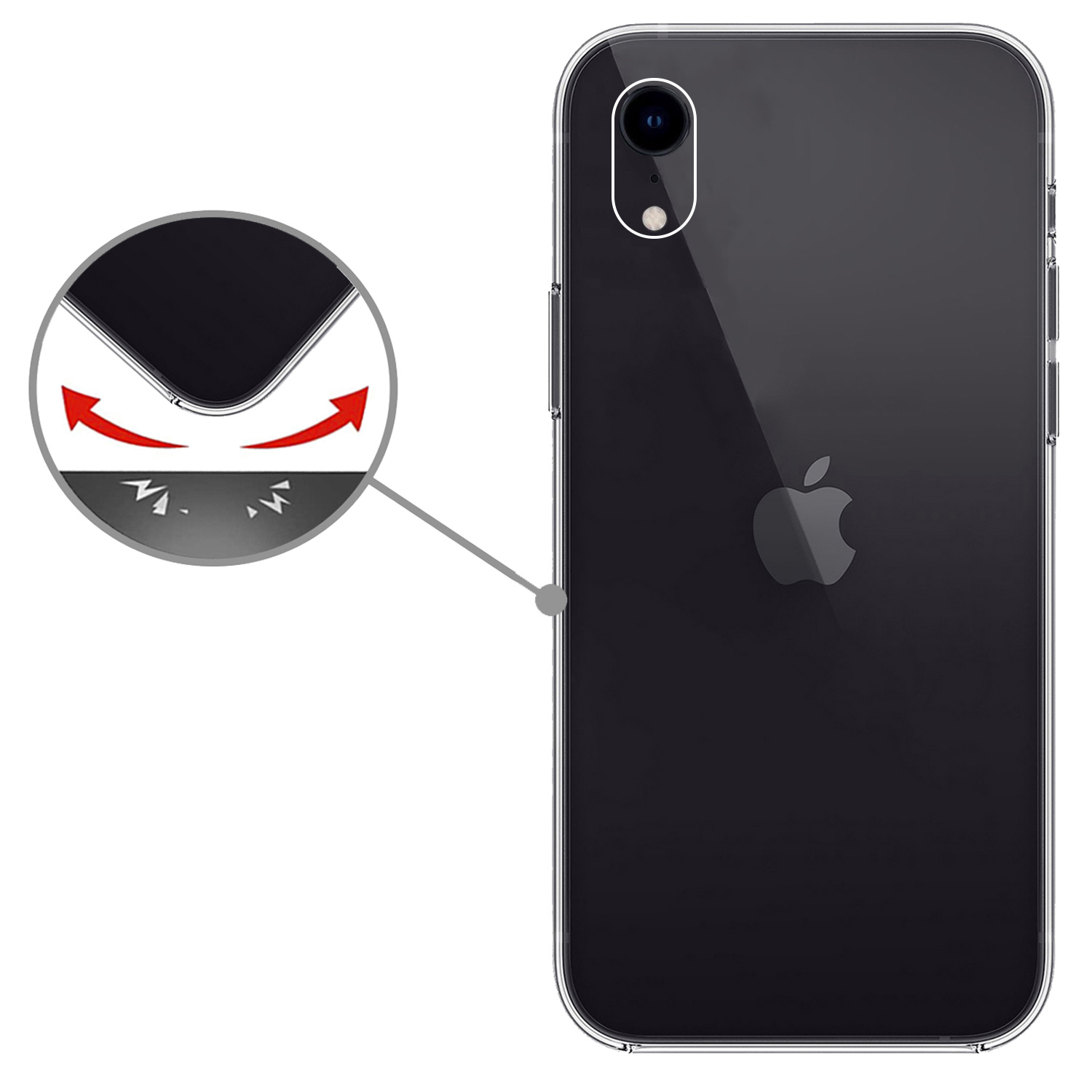 Nomfy Hoesje Geschikt voor iPhone XR Hoesje Siliconen Cover Case - Hoes Geschikt voor iPhone XR Hoes Back Case - 2-PACK - Transparant