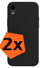 Nomfy Hoesje Geschikt voor iPhone XR Hoesje Siliconen Cover Case - Hoes Geschikt voor iPhone XR Hoes Back Case - 2-PACK - Zwart