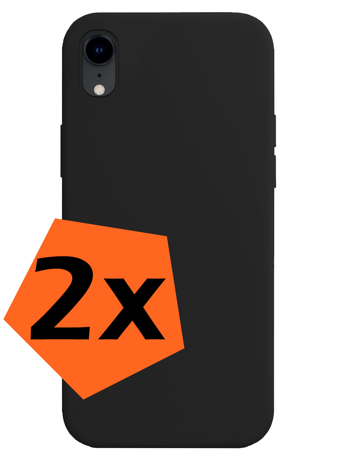 Nomfy Hoes voor iPhone XR Hoesje Siliconen Case Back Cover - Hoes voor iPhone XR Hoes Cover Silicone - Zwart - 2X