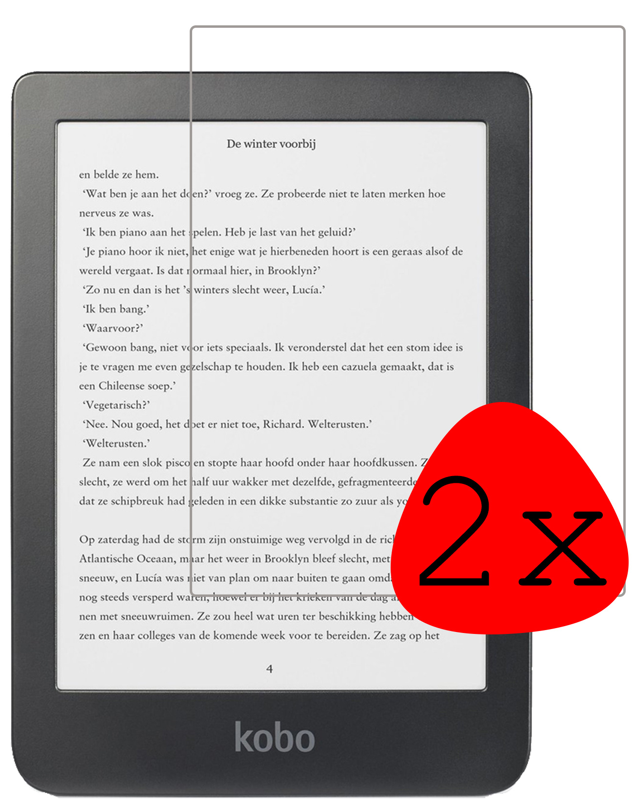 BASEY. Screenprotector Geschikt voor Kobo Clara HD Screenprotector Tempered Glass - Screenprotector Geschikt voor Kobo Clara HD Screen Protector - 2 Stuks
