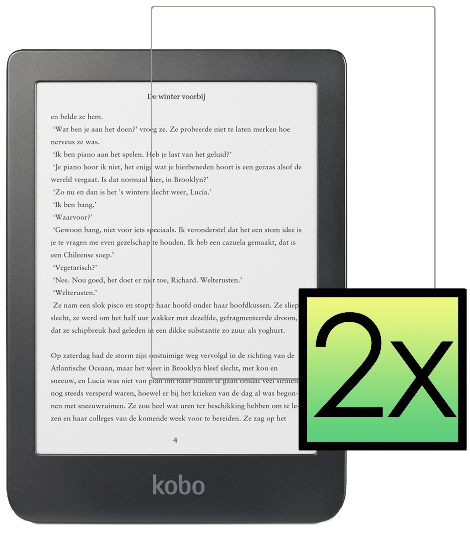NoXx Screenprotector Geschikt voor Kobo Clara HD Screenprotector Bescherm Glas Tempered Glass Screen Protector - 2x