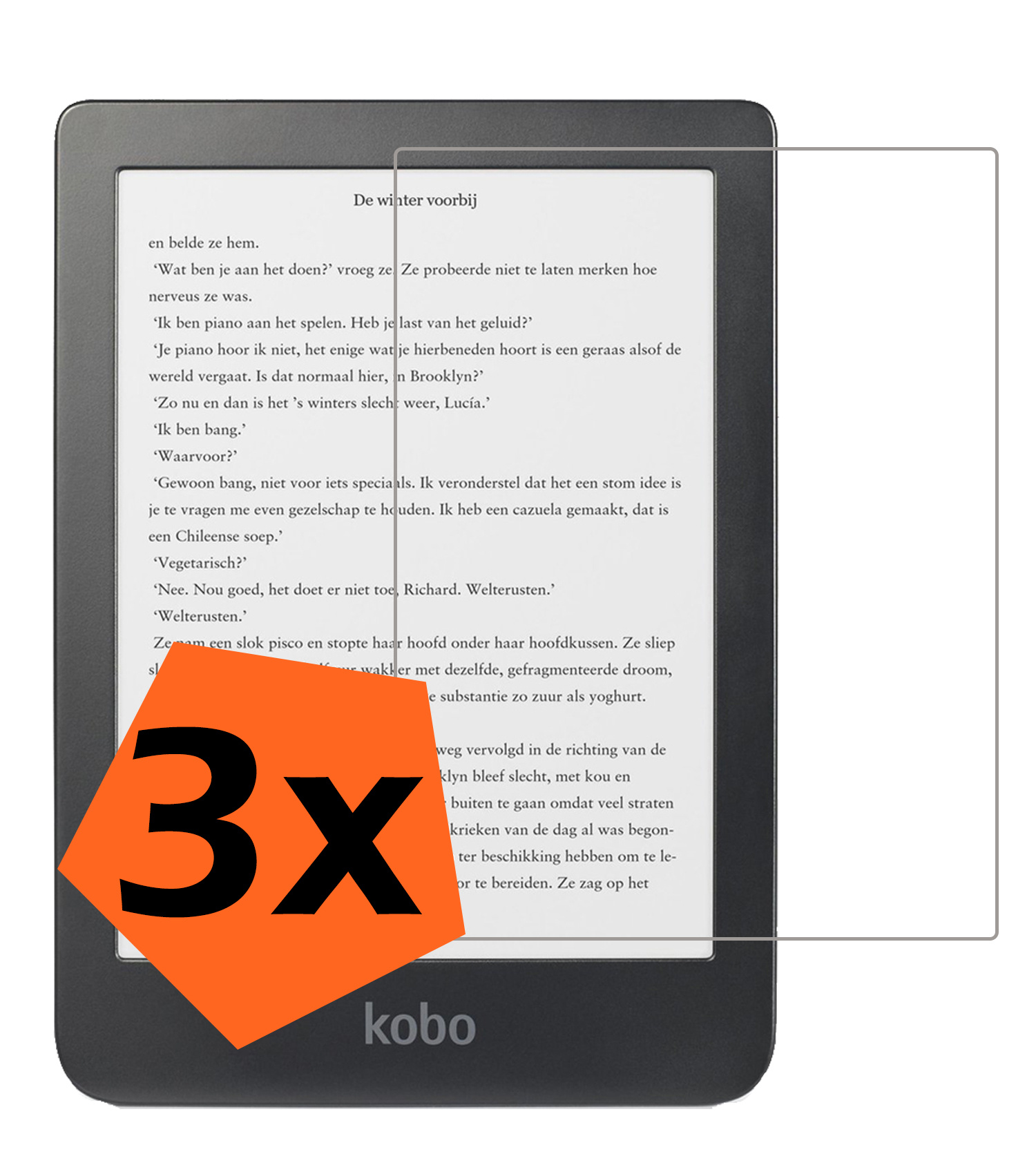 Nomfy Screenprotector Geschikt voor Kobo Clara HD Screenprotector Bescherm Glas - Screenprotector Geschikt voor Kobo Clara HD Screen Protector Tempered Glass - 3 PACK