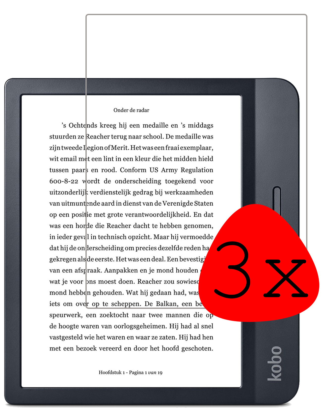 BASEY. Screenprotector Geschikt voor Kobo Libra H2O Screenprotector Tempered Glass - Screenprotector Geschikt voor Kobo Libra H2O Screen Protector - 3 Stuks