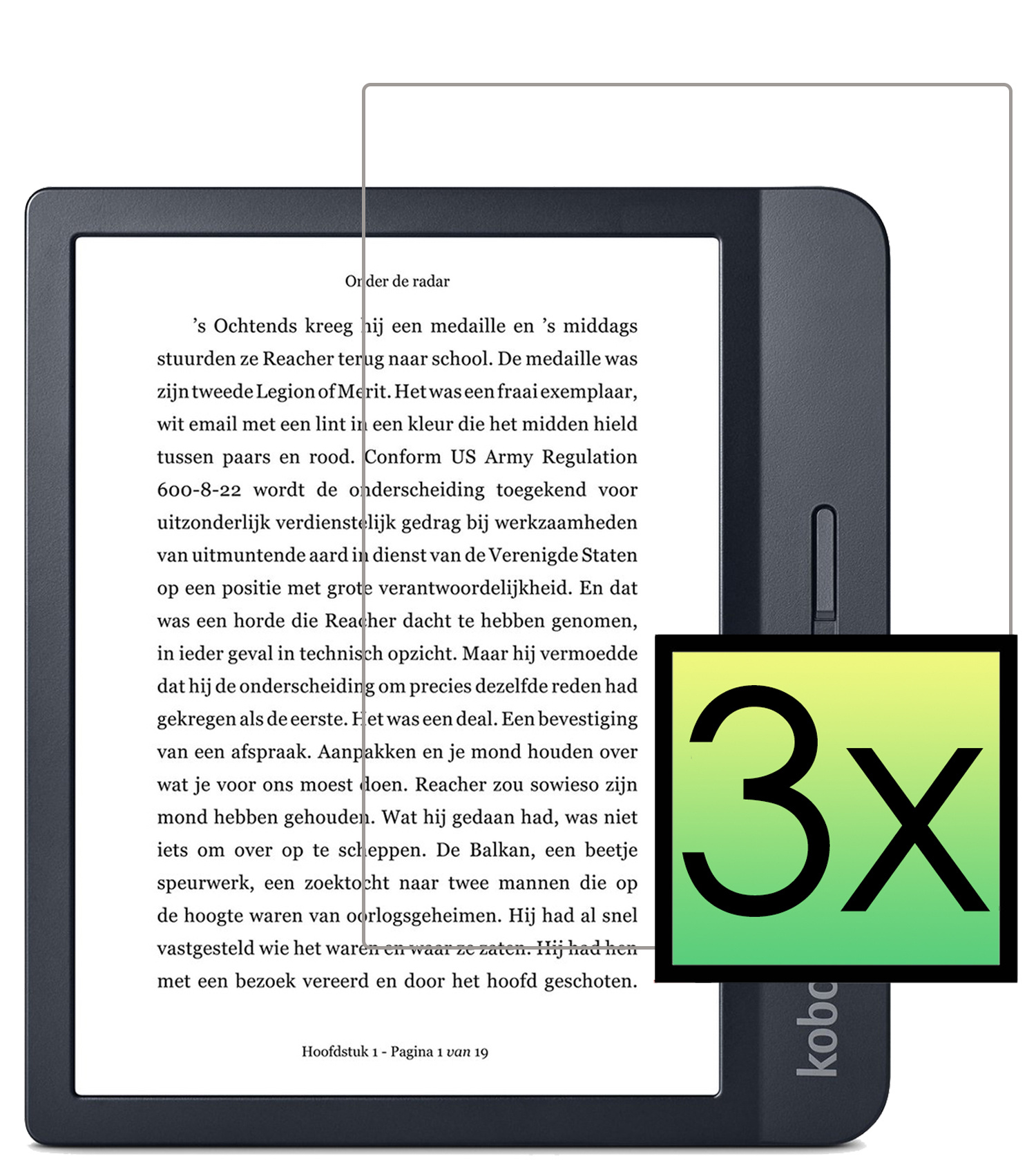 NoXx Screenprotector Geschikt voor Kobo Libra H2O Screenprotector Bescherm Glas Tempered Glass Screen Protector - 3x