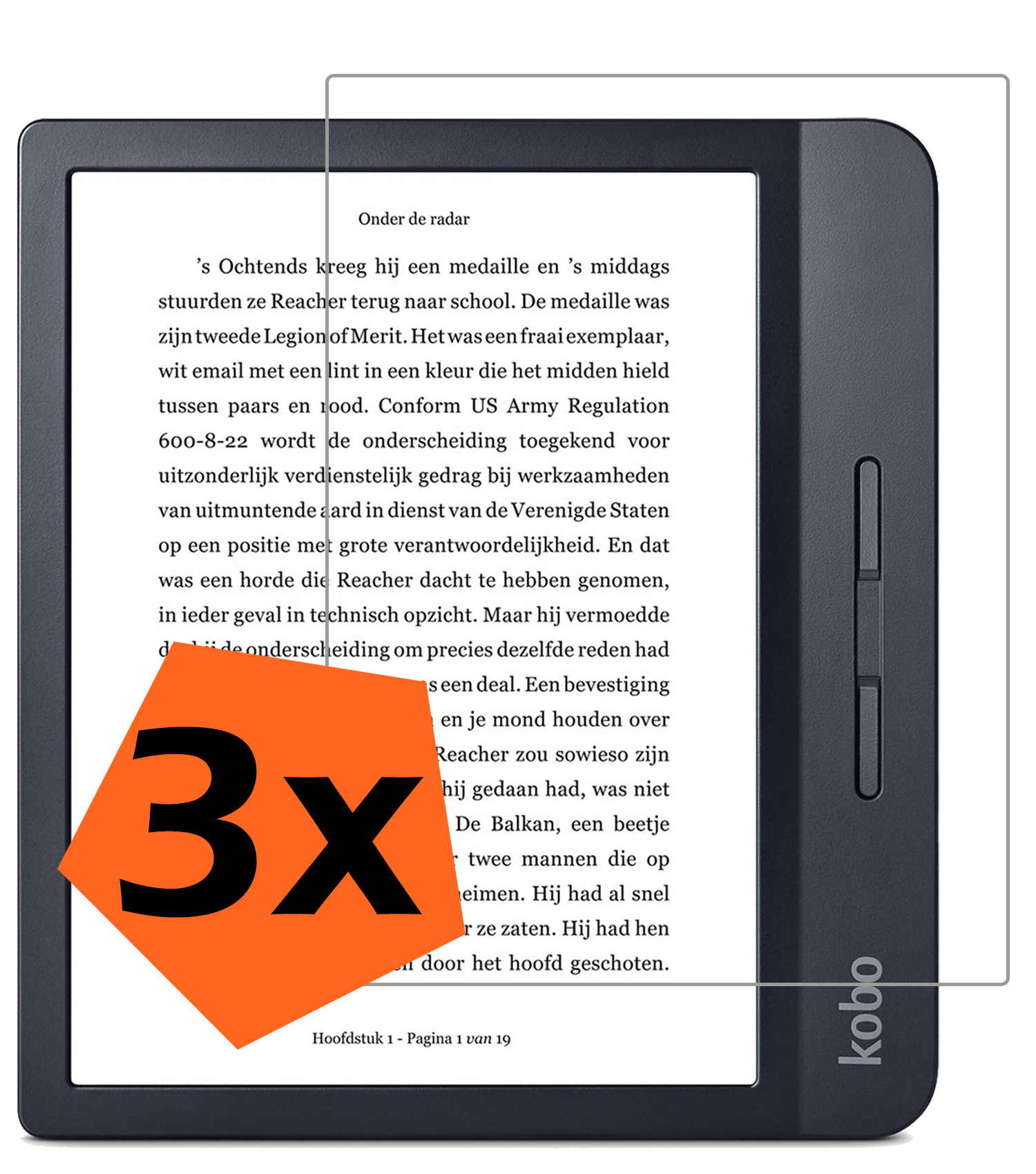 Nomfy Screenprotector Geschikt voor Kobo Libra H2O Screenprotector Bescherm Glas - Screenprotector Geschikt voor Kobo Libra H2O Screen Protector Tempered Glass - 3 PACK