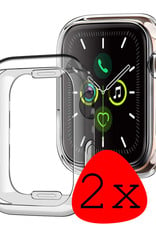 BASEY. Geschikt Voor Apple Watch 8 Hoesje Siliconen 41 mm - Hoes Voor Apple Watch Siliconen Case - Geschikt voor Apple Watch Hoes Transparant - 2 Stuks