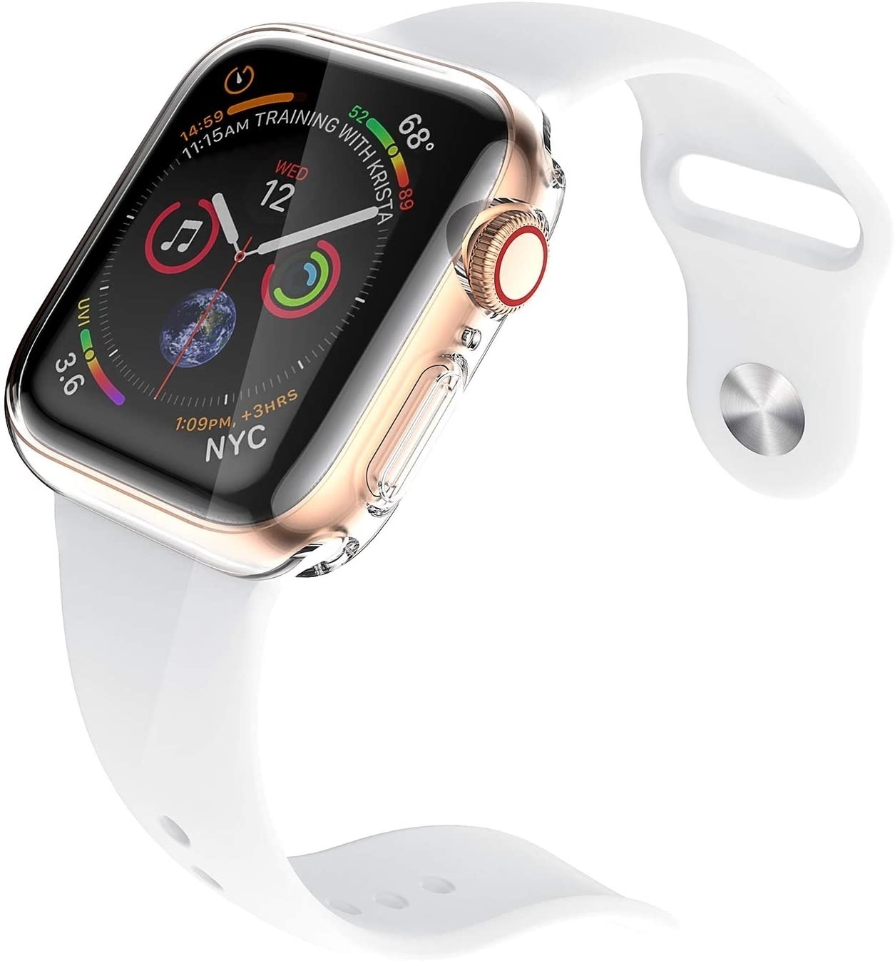 NoXx Hoes Geschikt voor Apple Watch Series 8 41mm Siliconen Case - Hoesje Geschikt voor Apple Watch Series 8 41mm Hoesje Cover Case - Transparant