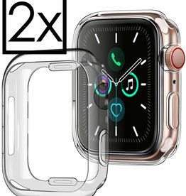 NoXx Apple Watch 8 Hoesje Siliconen Transparant - 45 mm - 2 PACK