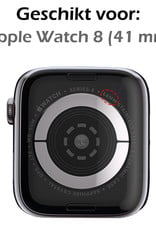 Nomfy Geschikt Voor Apple Watch 8 Hoes Siliconen 41 mm - Hoes Voor Apple Watch Siliconen Case - Geschikt Voor Apple Watch 8 Hoesje Transparant