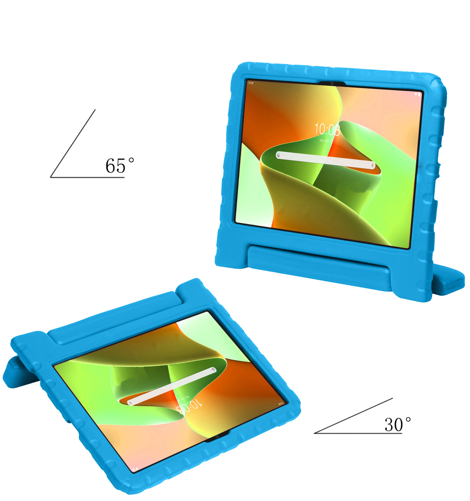 Nomfy Hoes Geschikt voor Lenovo Tab M10 Plus 3rd Gen Hoes Bumper Kindvriendelijk Kids Case Kinderhoes - Hoesje Geschikt voor Lenovo Tab M10 Plus (3e Gen) Hoesje Shockproof Cover Hoes - Blauw