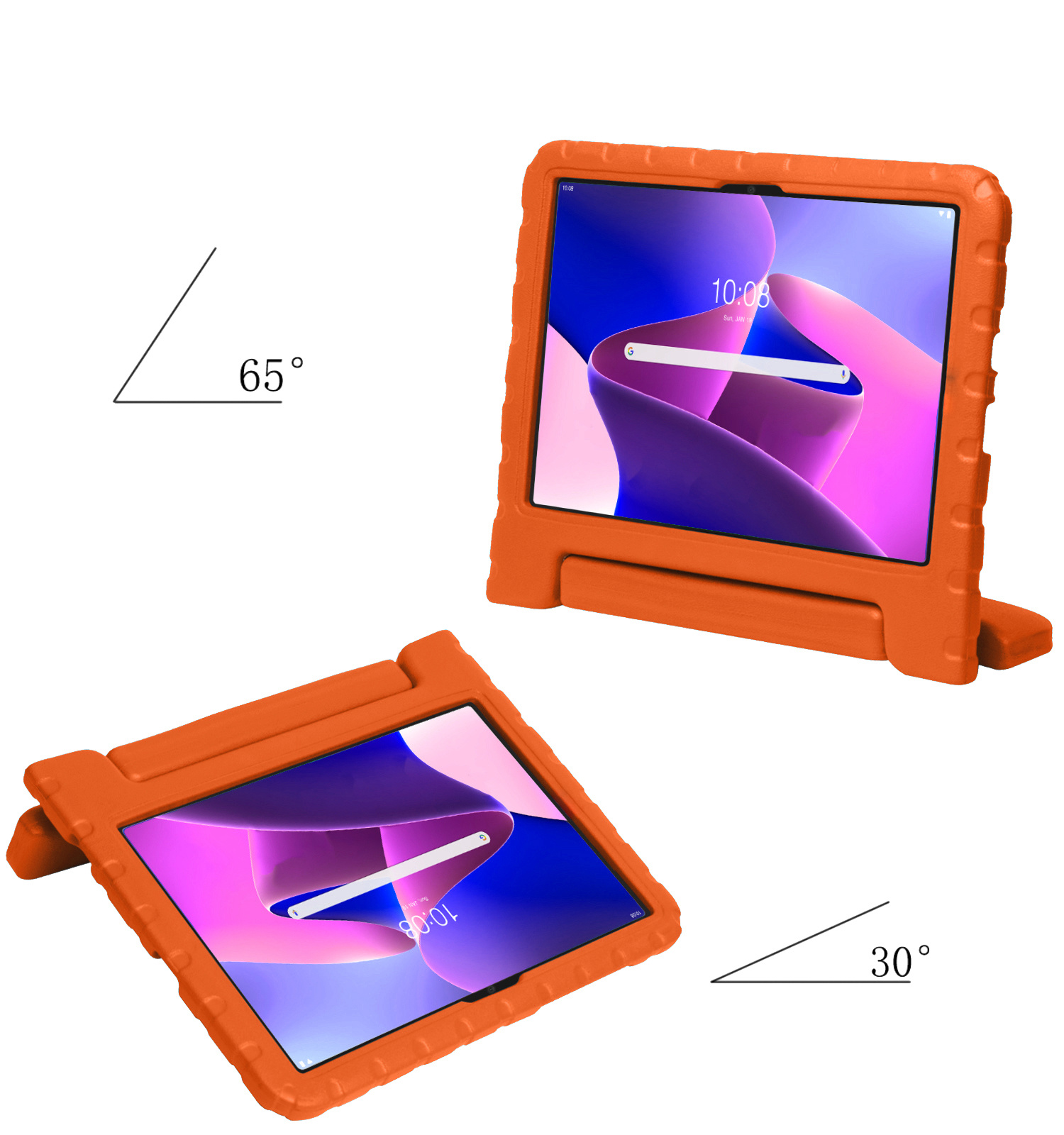 NoXx Hoesje Geschikt voor Lenovo Tab M10 Plus 3rd Gen Hoesje Kinderhoes Shockproof Hoes Kids Case - Oranje