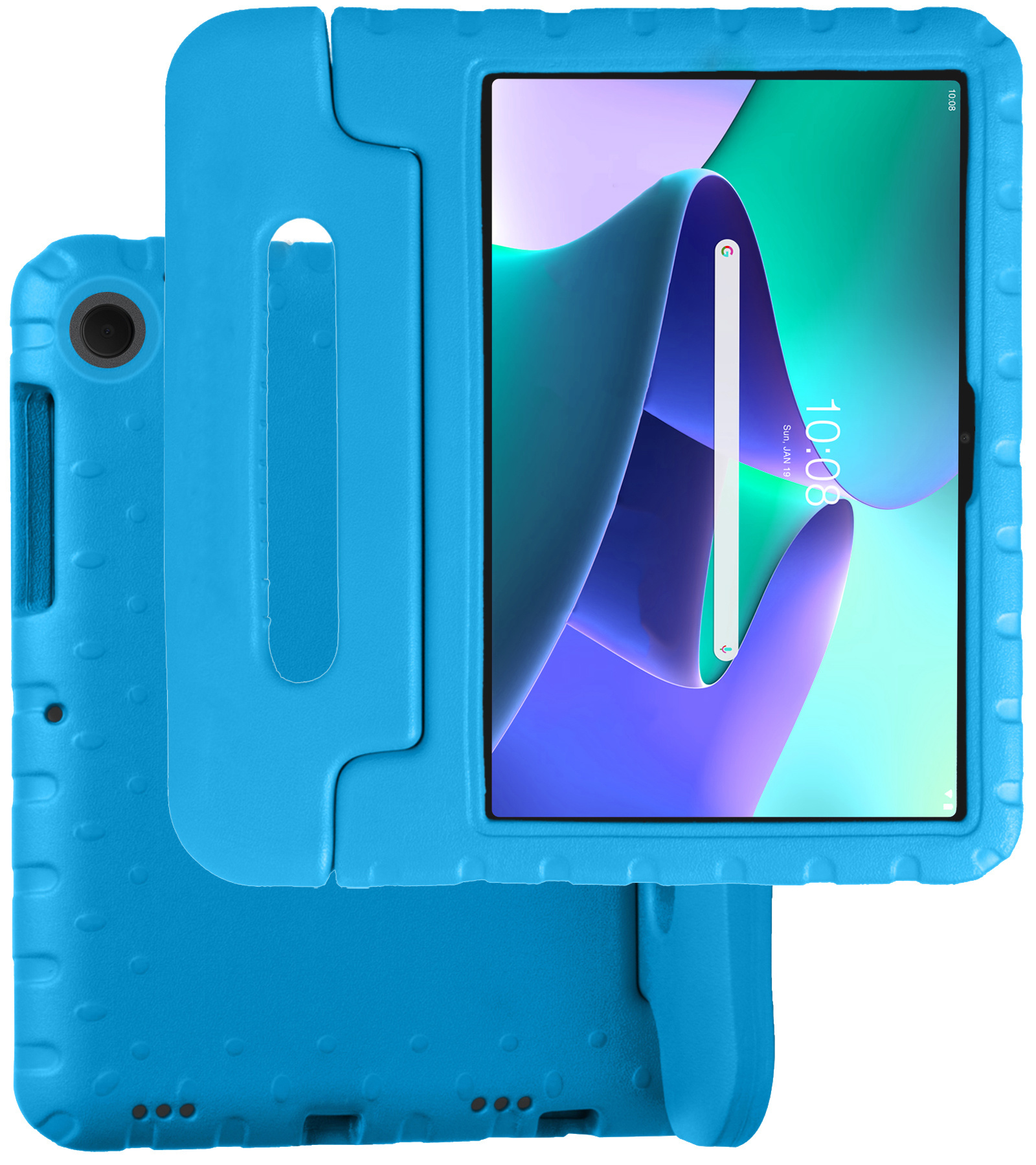 BASEY. Hoesje Geschikt voor Lenovo Tab M10 Plus 3rd Gen Hoesje Kinder Hoes Shockproof Kinderhoes Met 2x Screenprotector - Kindvriendelijk Hoesje Geschikt voor Lenovo Tab M10 Plus (3e Gen) Hoes Kids Case - Blauw