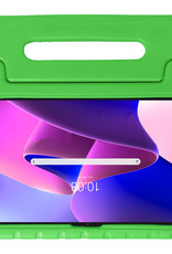 NoXx Hoesje Geschikt voor Lenovo Tab M10 Plus 3rd Gen Hoesje Kinderhoes Shockproof Hoes Kids Case Met Screenprotector - Groen