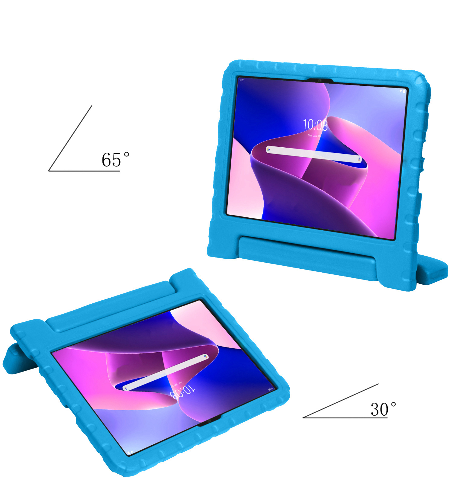 NoXx Hoesje Geschikt voor Lenovo Tab M10 Plus 3rd Gen Hoesje Kinderhoes Shockproof Hoes Kids Case Met Screenprotector - Blauw