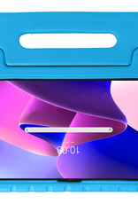 NoXx Hoesje Geschikt voor Lenovo Tab M10 Plus 3rd Gen Hoesje Kinderhoes Shockproof Hoes Kids Case Met Screenprotector - Blauw