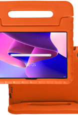 NoXx Hoesje Geschikt voor Lenovo Tab M10 Plus 3rd Gen Hoesje Kinderhoes Shockproof Hoes Kids Case Met Screenprotector - Oranje