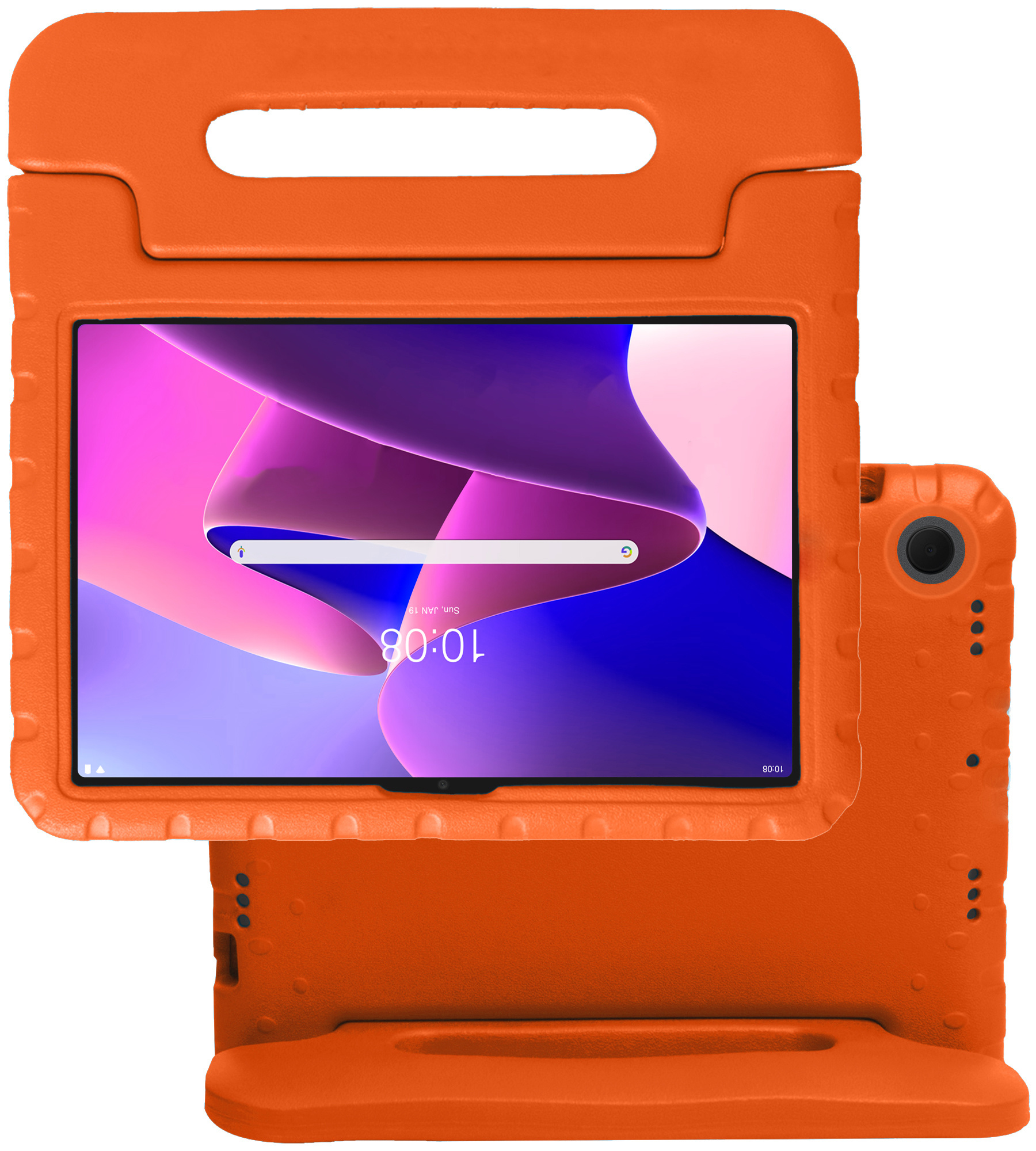 NoXx Hoesje Geschikt voor Lenovo Tab M10 Plus 3rd Gen Hoesje Kinderhoes Shockproof Hoes Kids Case Met Screenprotector - Oranje