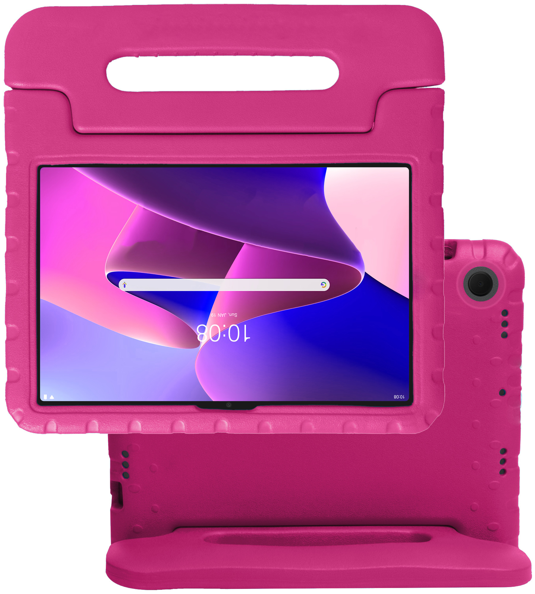 NoXx Hoesje Geschikt voor Lenovo Tab M10 Plus 3rd Gen Hoesje Kinderhoes Shockproof Hoes Kids Case Met Screenprotector - Roze