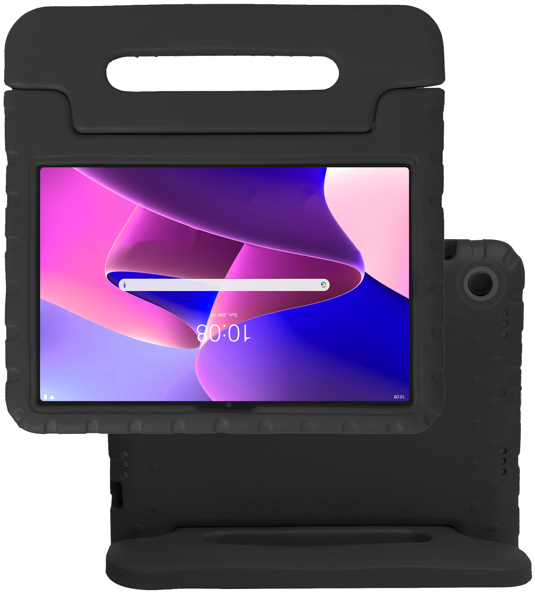 NoXx Hoesje Geschikt voor Lenovo Tab M10 Plus 3rd Gen Hoesje Kinderhoes Shockproof Hoes Kids Case Met Screenprotector - Zwart