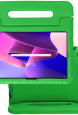 NoXx Hoesje Geschikt voor Lenovo Tab M10 Plus 3rd Gen Hoesje Kinderhoes Shockproof Hoes Kids Case Met 2x Screenprotector - Groen