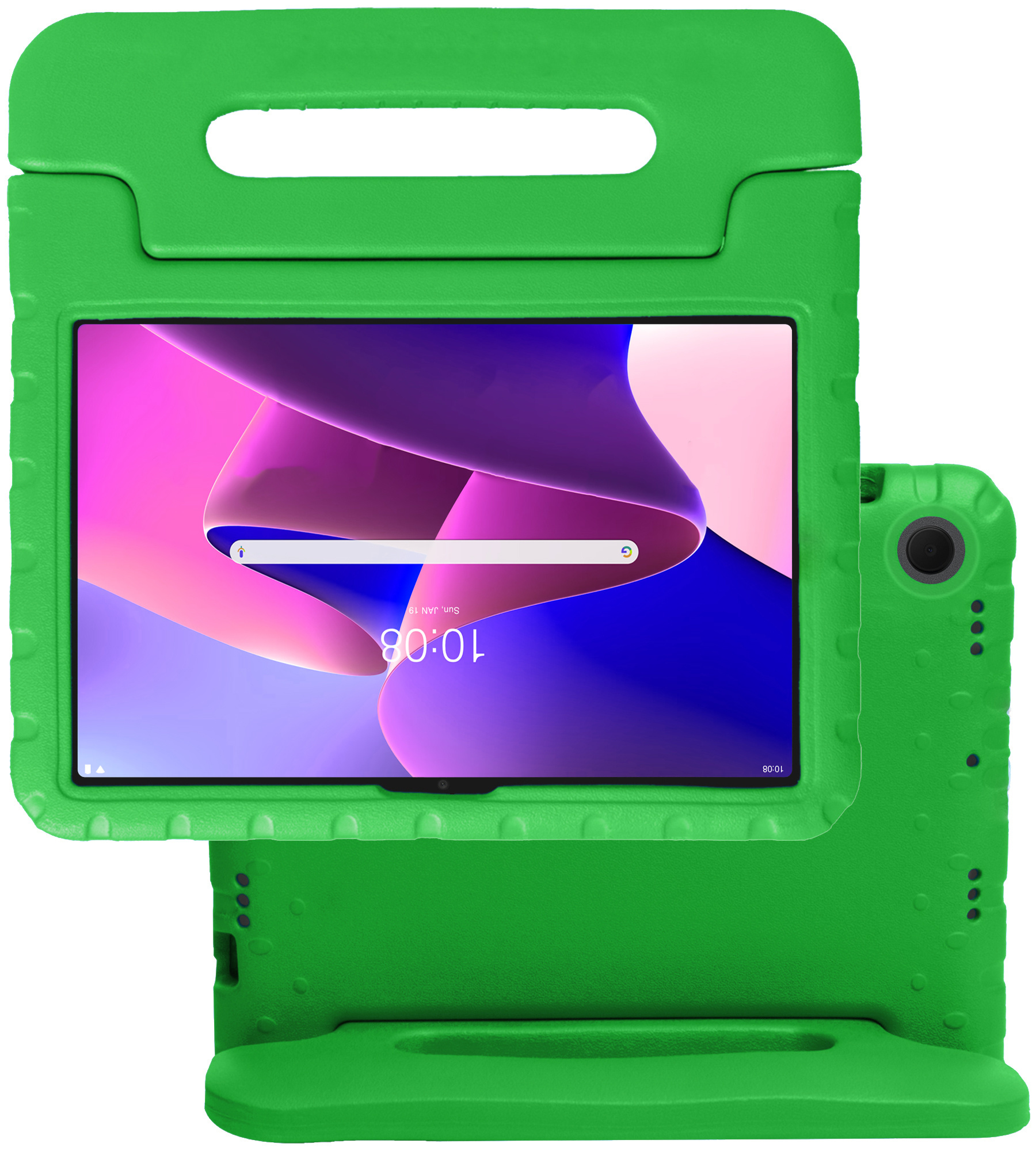 NoXx Hoesje Geschikt voor Lenovo Tab M10 Plus 3rd Gen Hoesje Kinderhoes Shockproof Hoes Kids Case Met 2x Screenprotector - Groen