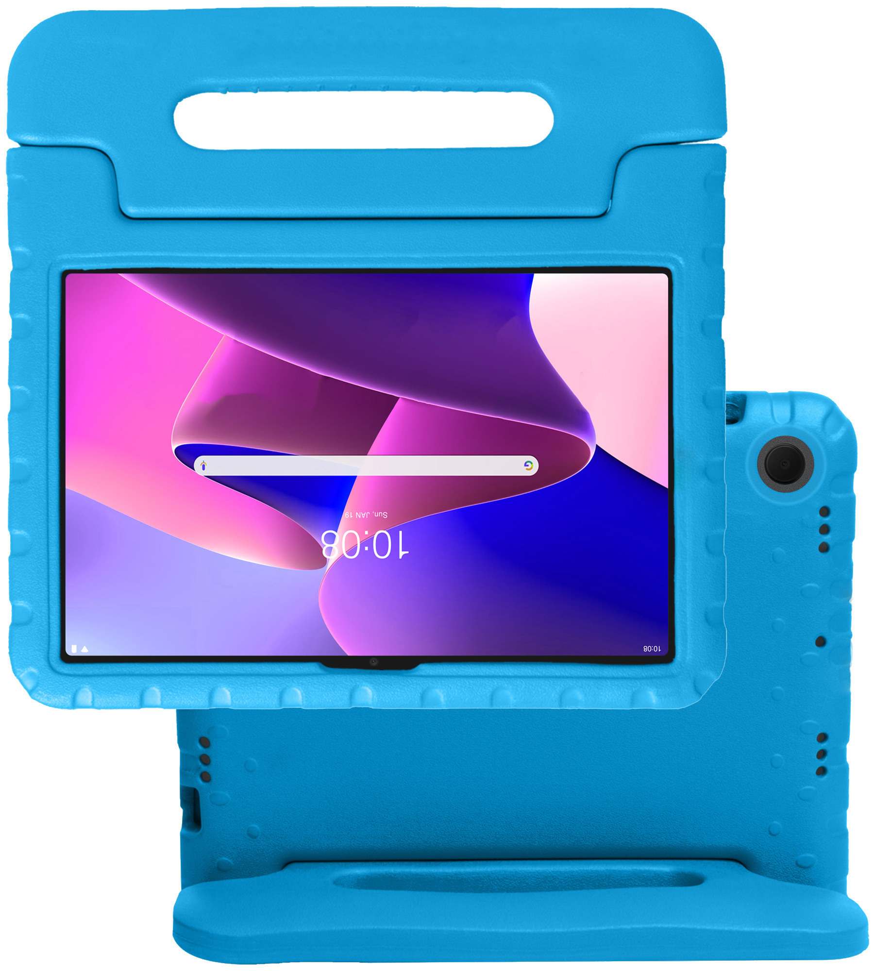 NoXx Hoesje Geschikt voor Lenovo Tab M10 Plus 3rd Gen Hoesje Kinderhoes Shockproof Hoes Kids Case Met 2x Screenprotector - Blauw