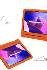 NoXx Hoesje Geschikt voor Lenovo Tab M10 Plus 3rd Gen Hoesje Kinderhoes Shockproof Hoes Kids Case Met 2x Screenprotector - Oranje