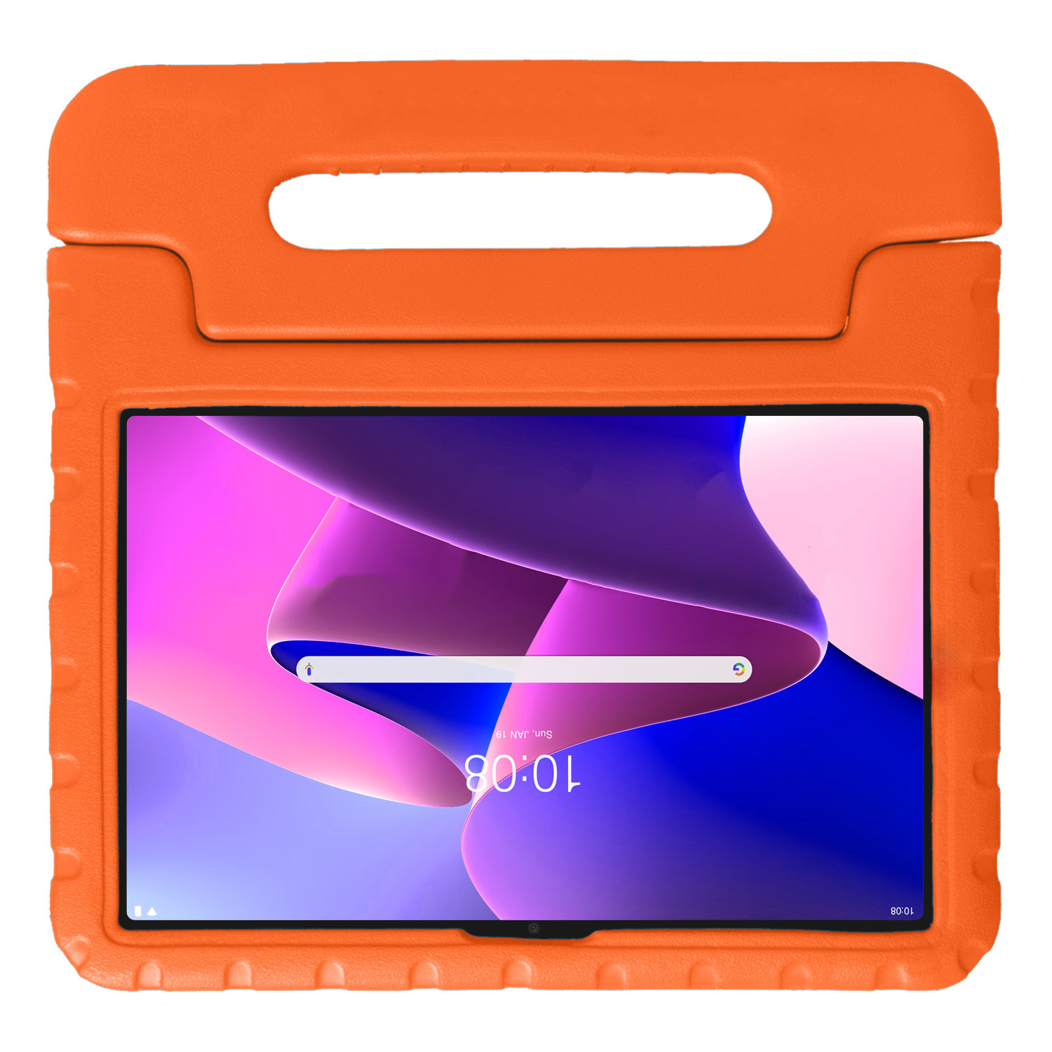 NoXx Hoesje Geschikt voor Lenovo Tab M10 Plus 3rd Gen Hoesje Kinderhoes Shockproof Hoes Kids Case Met 2x Screenprotector - Oranje
