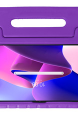 NoXx Hoesje Geschikt voor Lenovo Tab M10 Plus 3rd Gen Hoesje Kinderhoes Shockproof Hoes Kids Case Met 2x Screenprotector - Paars