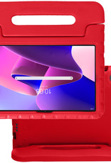 NoXx Hoesje Geschikt voor Lenovo Tab M10 Plus 3rd Gen Hoesje Kinderhoes Shockproof Hoes Kids Case Met 2x Screenprotector - Rood