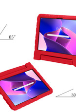 NoXx Hoesje Geschikt voor Lenovo Tab M10 Plus 3rd Gen Hoesje Kinderhoes Shockproof Hoes Kids Case Met 2x Screenprotector - Rood