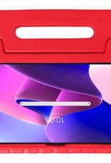 NoXx Hoesje Geschikt voor Lenovo Tab M10 Plus 3rd Gen Hoesje Kinderhoes Shockproof Hoes Kids Case Met 2x Screenprotector - Rood