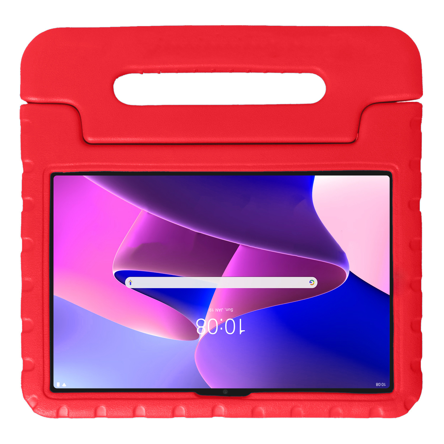 NoXx Hoesje Geschikt voor Lenovo Tab M10 Plus 3rd Gen Hoesje Kinderhoes Shockproof Hoes Kids Case Met 2x Screenprotector - Rood