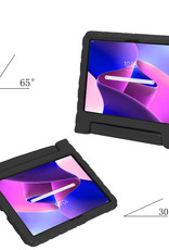 NoXx Hoesje Geschikt voor Lenovo Tab M10 Plus 3rd Gen Hoesje Kinderhoes Shockproof Hoes Kids Case Met 2x Screenprotector - Zwart
