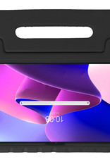 NoXx Hoesje Geschikt voor Lenovo Tab M10 Plus 3rd Gen Hoesje Kinderhoes Shockproof Hoes Kids Case Met 2x Screenprotector - Zwart