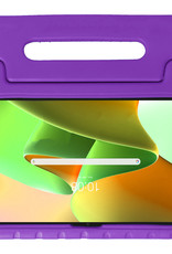 Nomfy Hoes Geschikt voor Lenovo Tab M10 Plus 3rd Gen Hoes Bumper Kindvriendelijk Kids Case Kinderhoes Met Screenprotector - Hoesje Geschikt voor Lenovo Tab M10 Plus (3e Gen) Hoesje Shockproof Cover Hoes - Paars