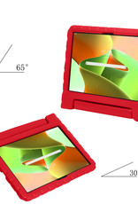 Lenovo Tab M10 Plus (3e gen) Hoes Bumper Kindvriendelijk Kids Case Met Screenprotector - Lenovo Tab M10 Plus Hoesje Shockproof Cover Hoes - Rood