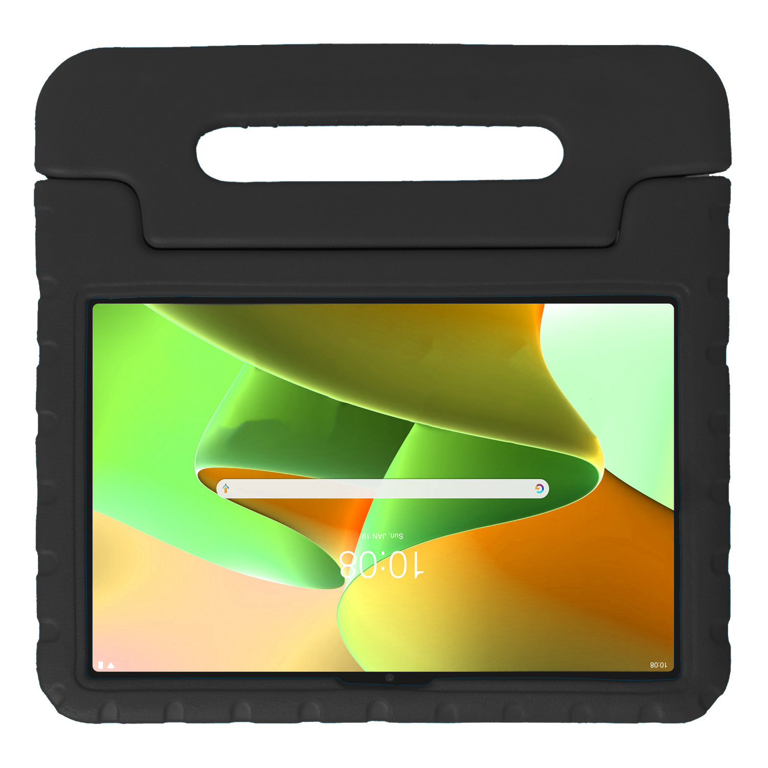 Lenovo Tab M10 Plus (3e gen) Hoes Bumper Kindvriendelijk Kids Case Met Screenprotector - Lenovo Tab M10 Plus Hoesje Shockproof Cover Hoes - Zwart