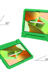 Nomfy Hoes Geschikt voor Lenovo Tab M10 Plus 3rd Gen Hoes Bumper Kindvriendelijk Kids Case Kinderhoes Met 2x Screenprotector - Hoesje Geschikt voor Lenovo Tab M10 Plus (3e Gen) Hoesje Shockproof Cover Hoes - Groen