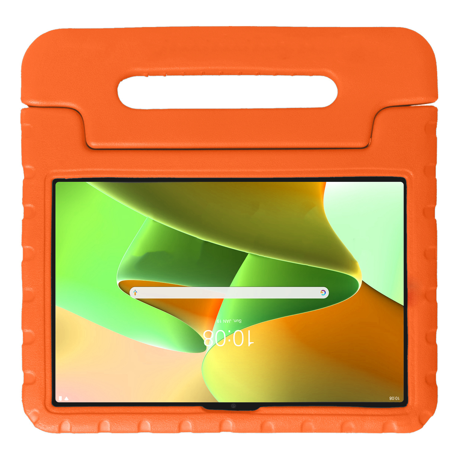 Nomfy Hoes Geschikt voor Lenovo Tab M10 Plus 3rd Gen Hoes Bumper Kindvriendelijk Kids Case Kinderhoes Met 2x Screenprotector - Hoesje Geschikt voor Lenovo Tab M10 Plus (3e Gen) Hoesje Shockproof Cover Hoes - Oranje