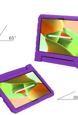 Lenovo Tab M10 Plus (3e gen) Hoes Bumper Kindvriendelijk Kids Case Met 2x Screenprotector - Lenovo Tab M10 Plus Hoesje Shockproof Cover Hoes - Paars